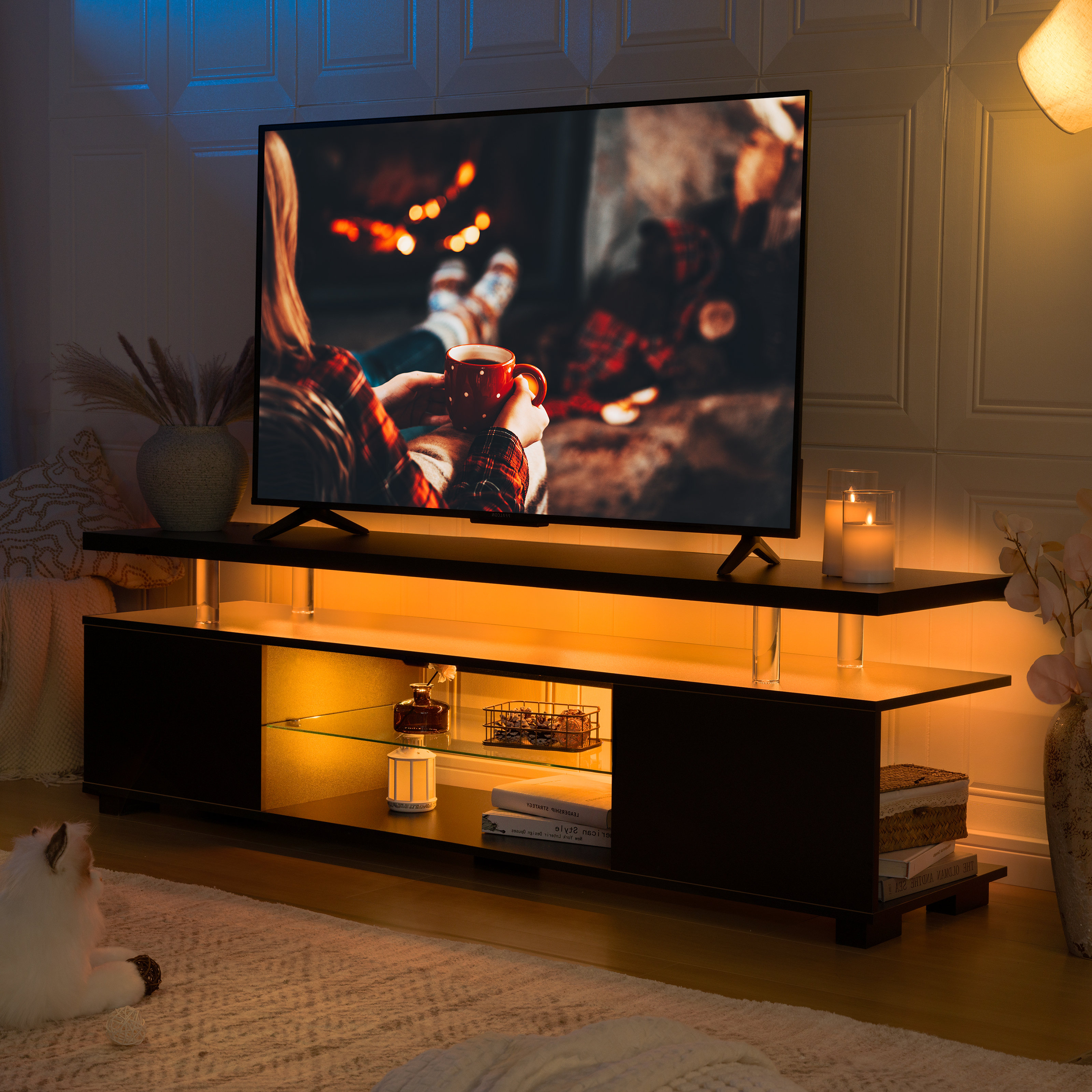 Wrought Studio™ Kelsha 51'' W LED TV Stand with Storage & Reviews